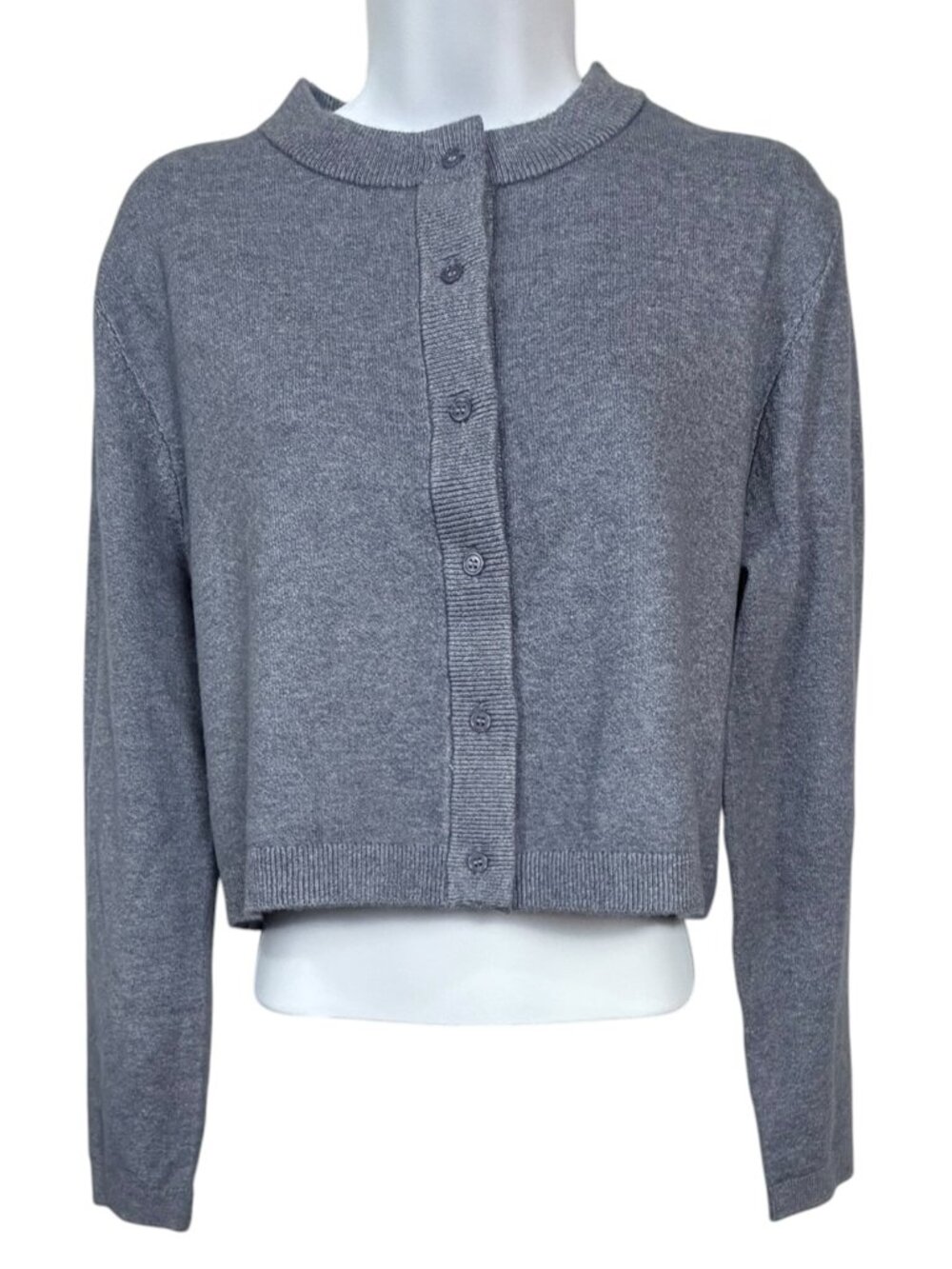 Luna & Sol Lavender Cropped Cardigan Small NWT Button Front Round Neck